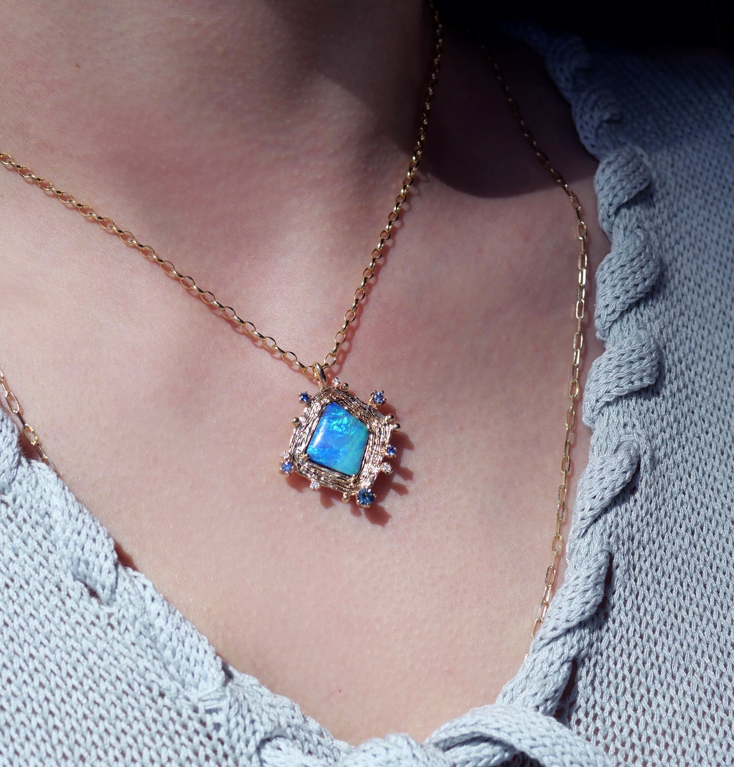 Blue Lagoon Opal Necklace