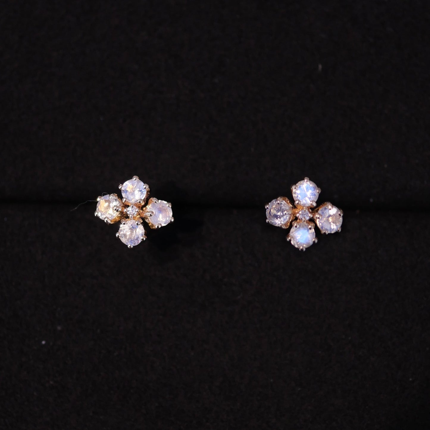 Moonstone Diamond Earrings