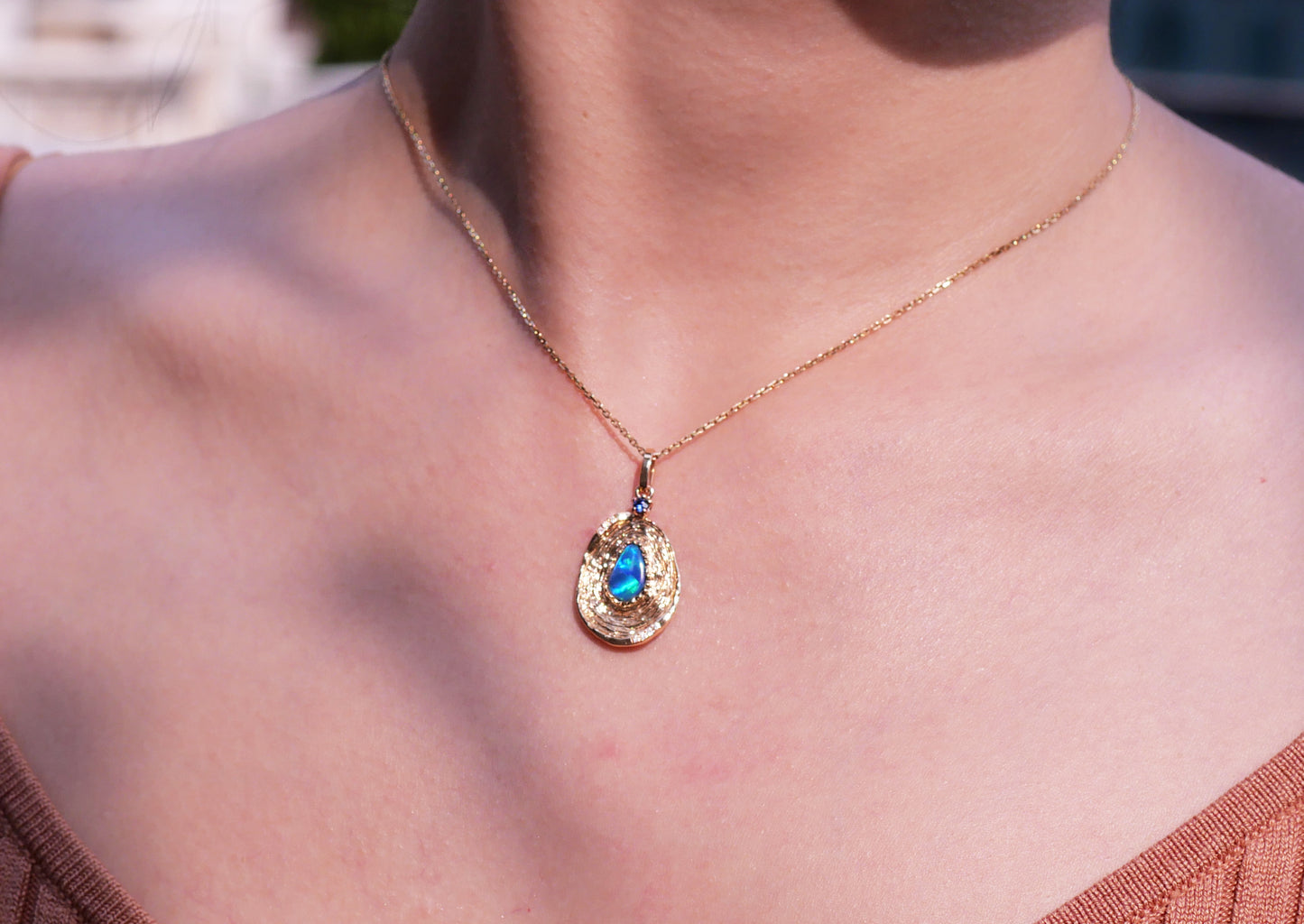 Mystical Blue Opal Necklace