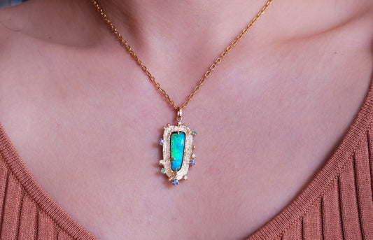 Green Lagoon Opal Necklace